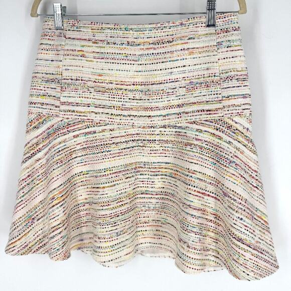 Charlotte Brody Tweed Skirt Cream with Multicolors Size 6 - Picture 1 of 8